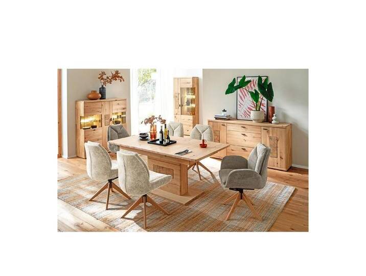 expendio Wohnzimmer-Set Paige 32, (Spar-Set, 4-St), Ast/Balkeneiche massiv durchgehende Lamelle in Kristalleiche geölt, beige von OTTO