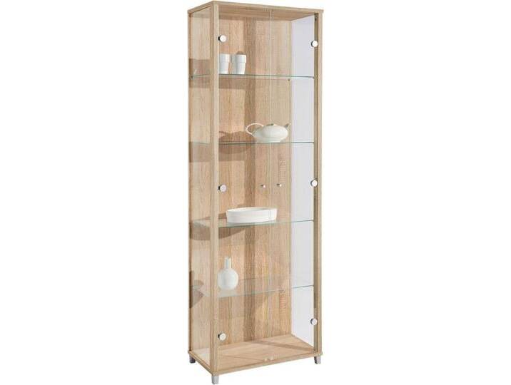 fif möbel Vitrine OPTIMA Standvitrine, Vitrinenschrank, Glasvitrine, Sammlervitrine, braun, eichefarben sägerau von OTTO