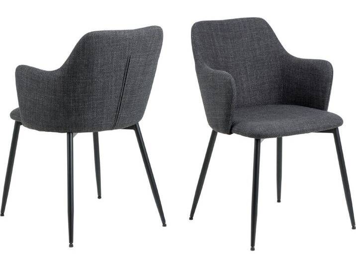freiraum Armlehnstuhl Ilsa (2er-Set), (2er-Set) in Grau, Polyester, Stahl - 54,5x84,5x60cm (BxHxT), grau von OTTO