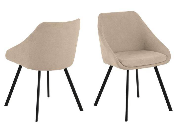 freiraum Armlehnstuhl Nils (2er-Set), (2er-Set) in Beige, Stoff, Stahl - 51,5x78x54,5cm (BxHxT), beige von OTTO