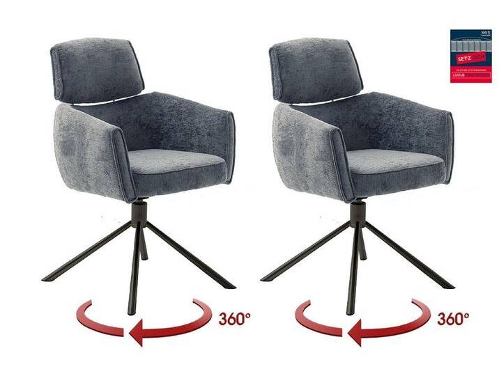 freiraum Armlehnstuhl QUEBEC (2-er Set), (2-er Set) in Anthrazit, Polyester - 60x92x64cm (BxHxT), grau von OTTO
