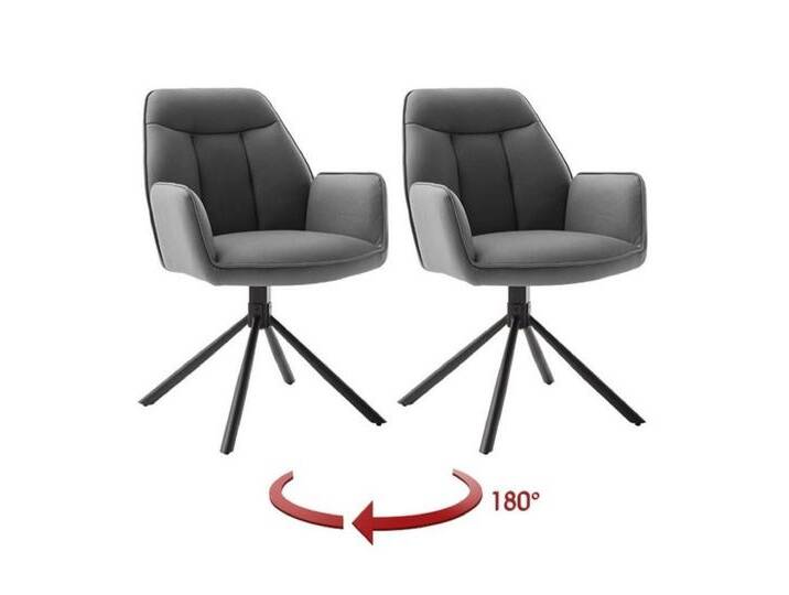 freiraum Armlehnstuhl RAFAELA, (2er-Set) drehbar, Bezug anthrazit - 62x89x64 (BxHxT), grau von OTTO