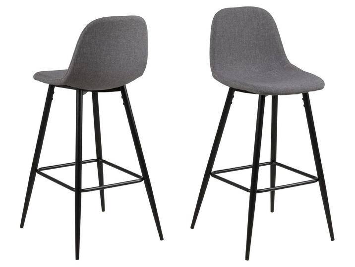 freiraum Barhocker Wilma (2er-Set), (2er-Set) in Grau, Stoff, Stahl - 43,5x91x48,5cm (BxHxT), grau von OTTO