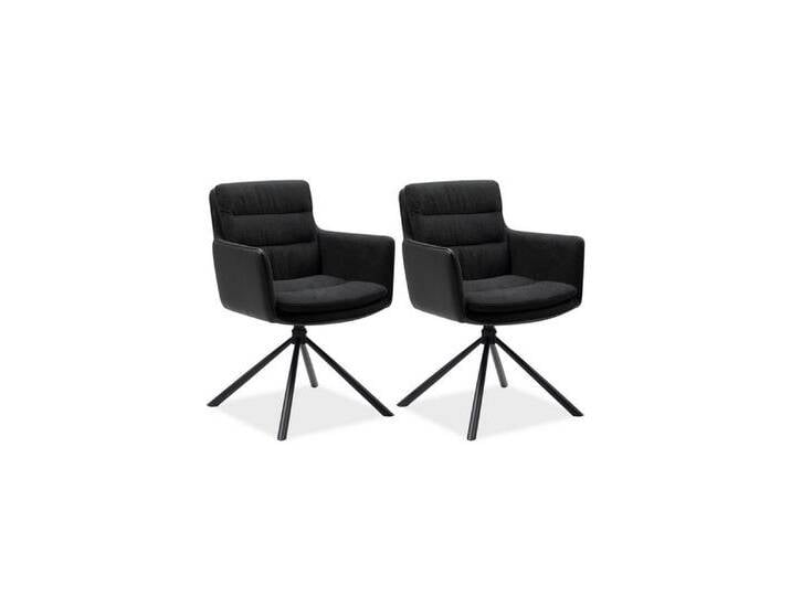 freiraum Drehstuhl Logan (2er-Set), (2er-Set) in Stoff anthrazit + Lederoptik schwarz / schwarz, schwarz von OTTO