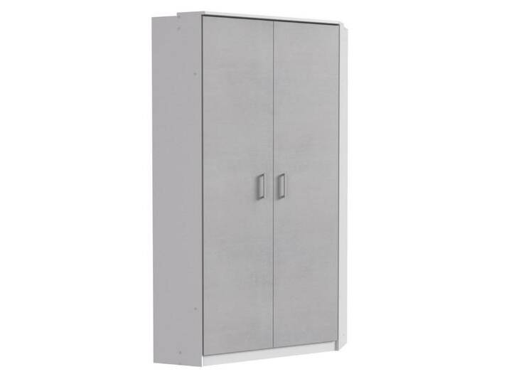freiraum Eckkleiderschrank Click in weiss / Beton Dekor - 95x198x95 (BxHxT) von OTTO