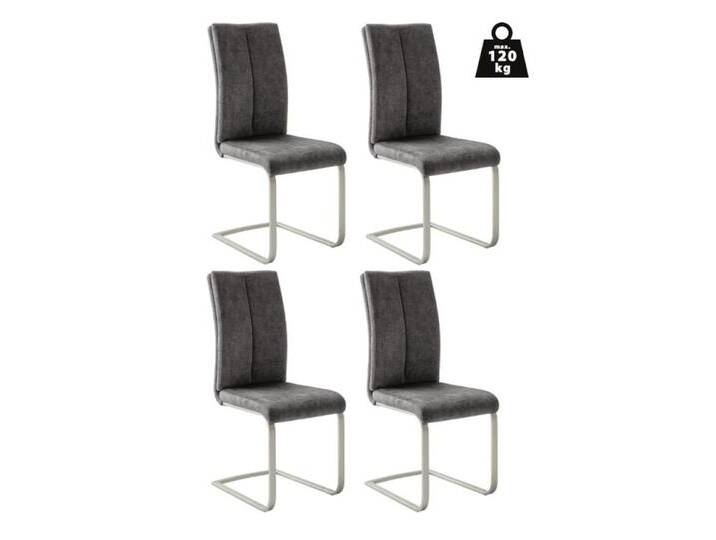 freiraum Freischwinger HUDSON, (4er-Set) mit Griff, Edelstahl, Bezug anthrazit - 43x103x60 (BxHxT), grau von OTTO