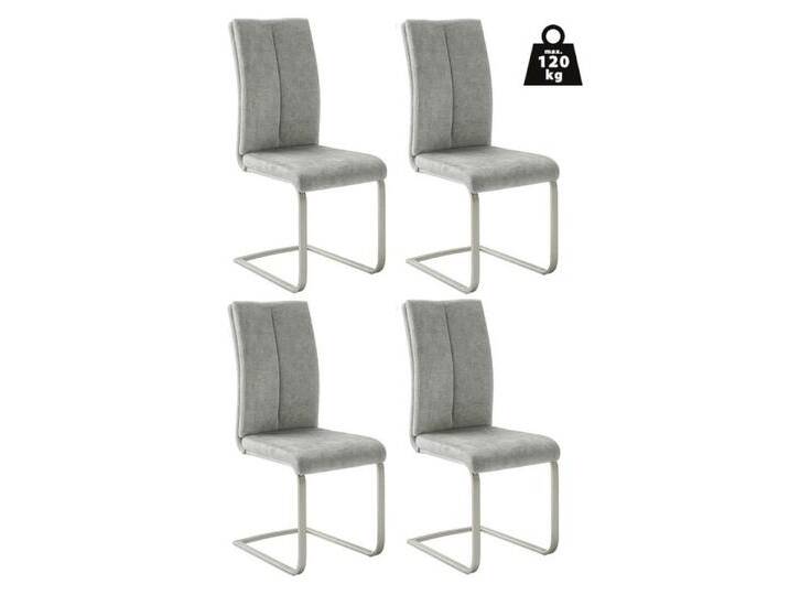 freiraum Freischwinger HUDSON, (4er-Set) mit Griff, Edelstahl, Bezug grau - 43x103x60 (BxHxT), grau von OTTO