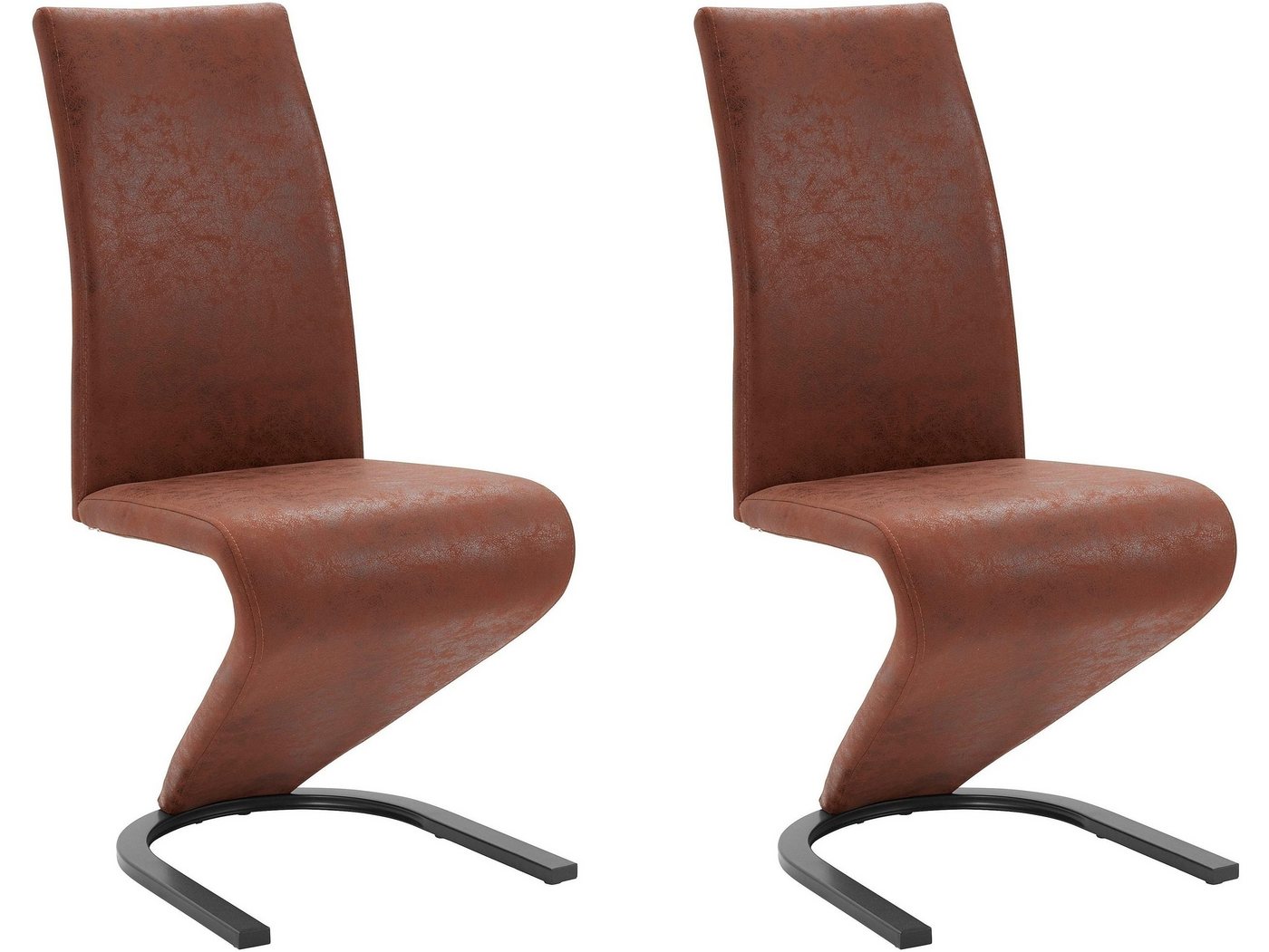 freiraum Freischwinger Liri (2er-Set), (2er-Set) in Braun, Mikrofaser - 45x101x61cm (BxHxT) von freiraum