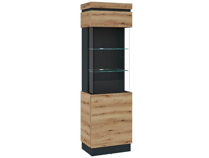 freiraum Glasvitrine CORTE in Coast Evoke Eiche Dekor/Kosmos Grau - 60x200,5x40 (BxHxT), braun grau von OTTO