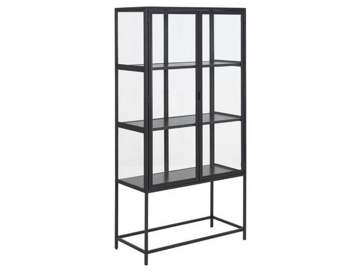 freiraum Glasvitrine Seaford in schwarz, Stahl - 77x150x35cm (BxHxT), schwarz von OTTO