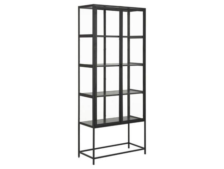 freiraum Glasvitrine Seaford in schwarz, Stahl - 77x185,6x35cm (BxHxT), schwarz von OTTO
