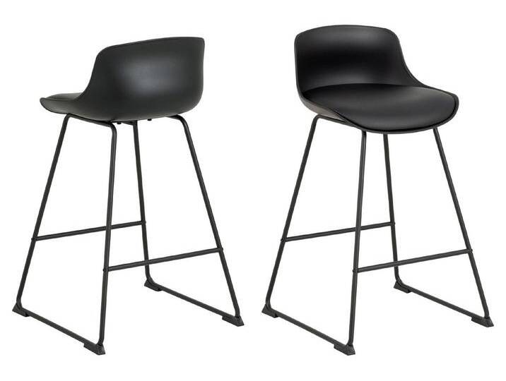 freiraum Kufenstuhl Tina (2er-Set), (2er-Set) in schwarz, Polyurethan, Stahl - 50x84x49cm (BxHxT), schwarz von OTTO