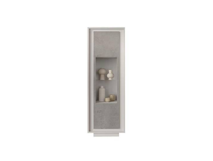 freiraum Vitrine Siena 3 Böden, Soft-Close, Weiss Lack matt, Beton-Optik - 67x197x40 (B/H/T) von OTTO