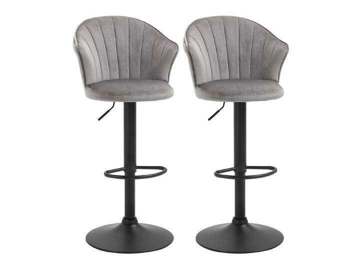furnicato Barhocker 2er-Set Barhocker drehbare Barstühle mit Lehne Samt Touch Bistrohocke (1 St), grau von OTTO