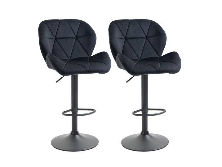 furnicato Barhocker 2er-Set Barhocker drehbare Barstühle mit Lehne höhenverstellbarer Bi (1 St), schwarz von OTTO