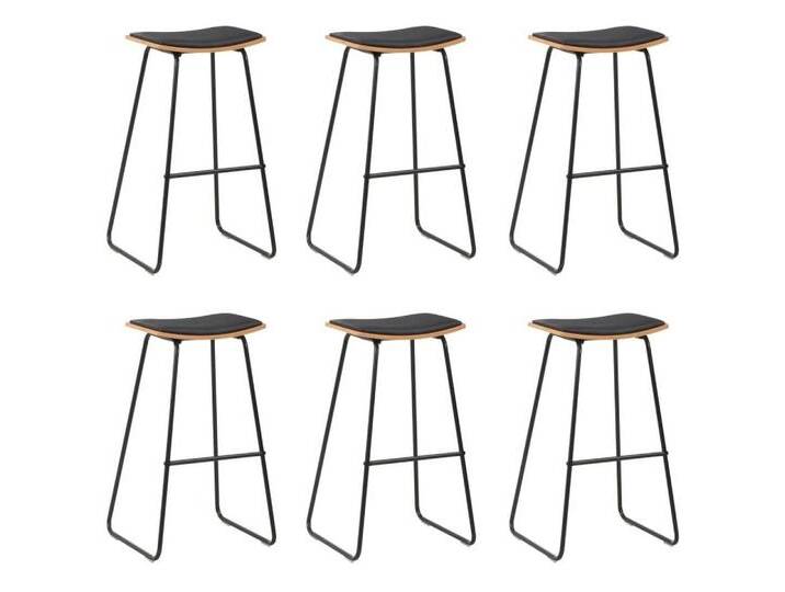 furnicato Barhocker Barshocker 6 Stk. Schwarz Kunstleder (1 St), braun schwarz von OTTO