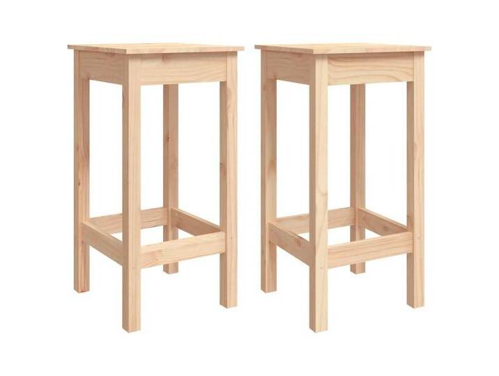 furnicato Barhocker Barstühle 2 Stk. 40x40x78 cm Massivholz Kiefer (1 St), braun, Natur von OTTO