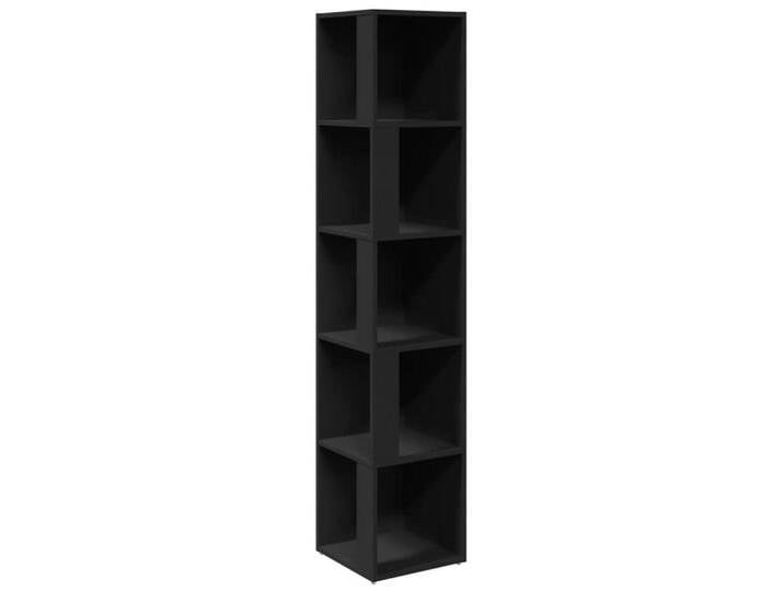 furnicato Beistellschrank Eckregal Schwarz 33x33x164,5 cm Holzwerkstoff (1-St), schwarz, 33 x 33 x 164.5 cm, Schwarz von OTTO