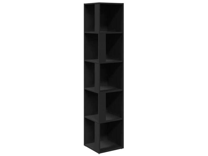 furnicato Beistellschrank Eckregal Schwarz 33x33x164,5 cm Holzwerkstoff (1-St), schwarz, 33 x 33 x 164.5 cm, Schwarz von OTTO