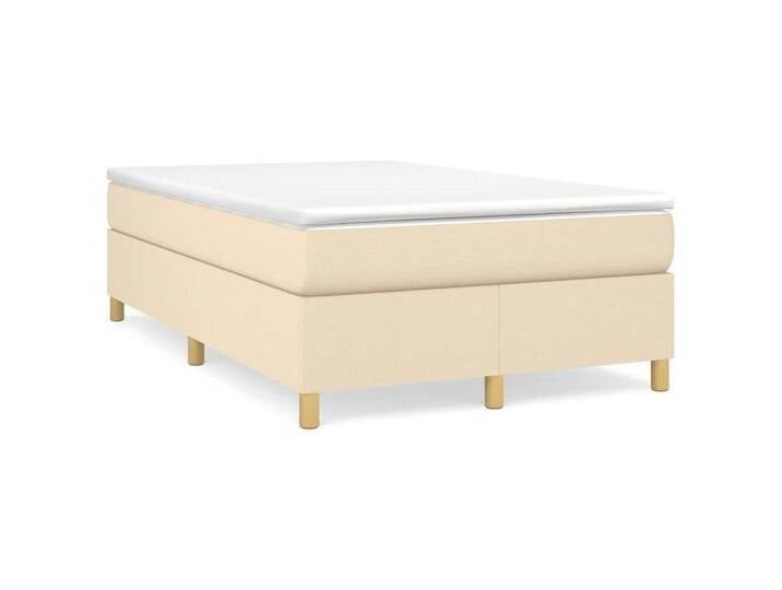 furnicato Bett Boxspringbett mit Matratze Creme 120x200 cm Stoff, weiß, 120 x 200 cm, Creme von OTTO