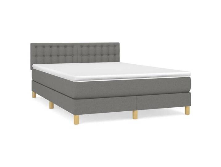 furnicato Bett Boxspringbett mit Matratze Dunkelgrau 140x190 cm Stoff (1-tlg), grau von OTTO