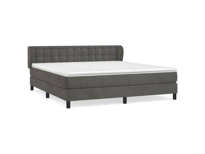 furnicato Bett Boxspringbett mit Matratze Dunkelgrau 180x200 cm Samt (1-tlg), grau von OTTO