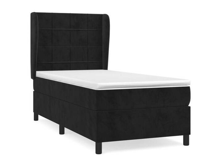 furnicato Bett Boxspringbett mit Matratze Schwarz 100x200 cm Samt (1-tlg), schwarz von OTTO