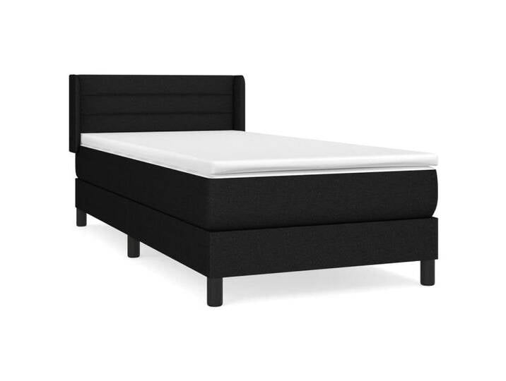 furnicato Bett Boxspringbett mit Matratze Schwarz 100x200 cm Stoff (1-tlg), schwarz von OTTO