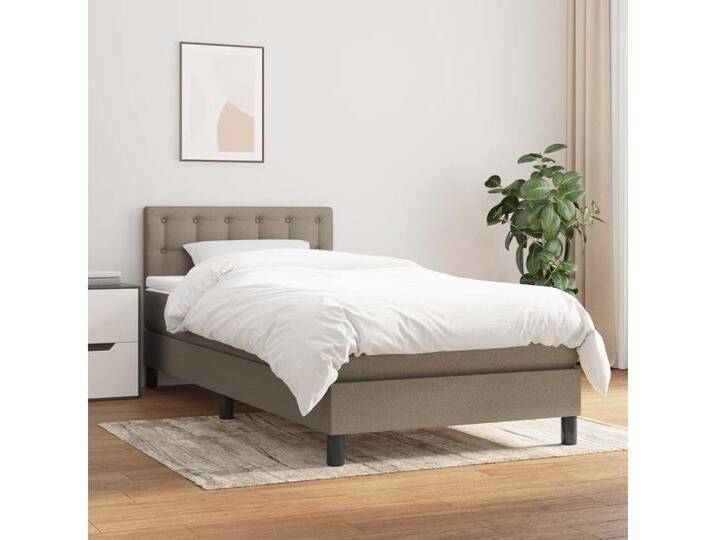 furnicato Bett Boxspringbett mit Matratze Taupe 90x200 cm Stoff, grau, 90 x 200 cm, Taupe furnicato Bett Boxspringbett mit Matratze Taupe 90x200 cm Stoff, grau, 90 x 200 cm, Taupe von OTTO