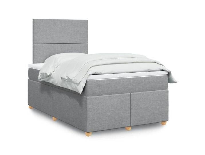 furnicato Bettgestell Boxspringbett mit Matratze Hellgrau 120x200 cm Stoff, grau, 120 x 200 cm, Hellgrau furnicato Bettgestell Boxspringbett mit Matratze Hellgrau 120x200 cm Stoff, grau, 120 x 200 cm, Hellgrau von OTTO