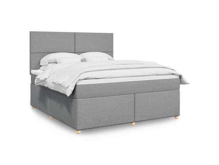 furnicato Bettgestell Boxspringbett mit Matratze Hellgrau 180x200 cm Stoff, grau, 180 x 200 cm, Hellgrau furnicato Bettgestell Boxspringbett mit Matratze Hellgrau 180x200 cm Stoff, grau, 180 x 200 cm, Hellgrau von OTTO
