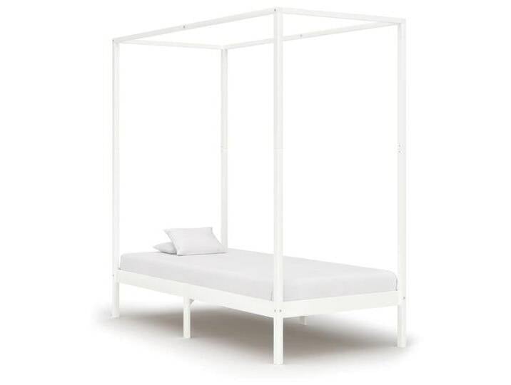 furnicato Bettgestell Himmelbett-Gestell Weiß Massivholz Kiefer 90 x 200 cm, weiß, Weiß furnicato Bettgestell Himmelbett-Gestell Weiß Massivholz Kiefer 90 x 200 cm, weiß, Weiß von OTTO