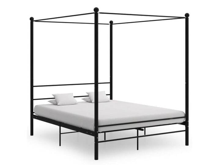 furnicato Bettgestell Himmelbett Schwarz Metall 160x200 cm, schwarz, 160 x 200 cm, Schwarz furnicato Bettgestell Himmelbett Schwarz Metall 160x200 cm, schwarz, 160 x 200 cm, Schwarz von OTTO
