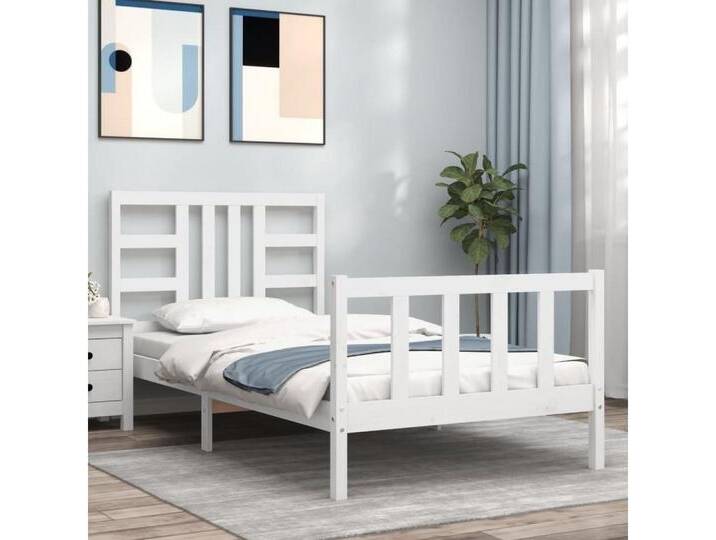 furnicato Bettgestell Massivholzbett ohne Matratze Weiß 100x200 cm Kiefernholz, weiß, 100 x 200 cm, Weiß von OTTO