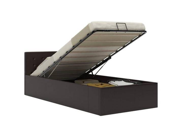 furnicato Bettgestell Stauraumbett Hydraulisch Grau Kunstleder 100x200 cm, grau, 100 x 200 cm, Grau von OTTO