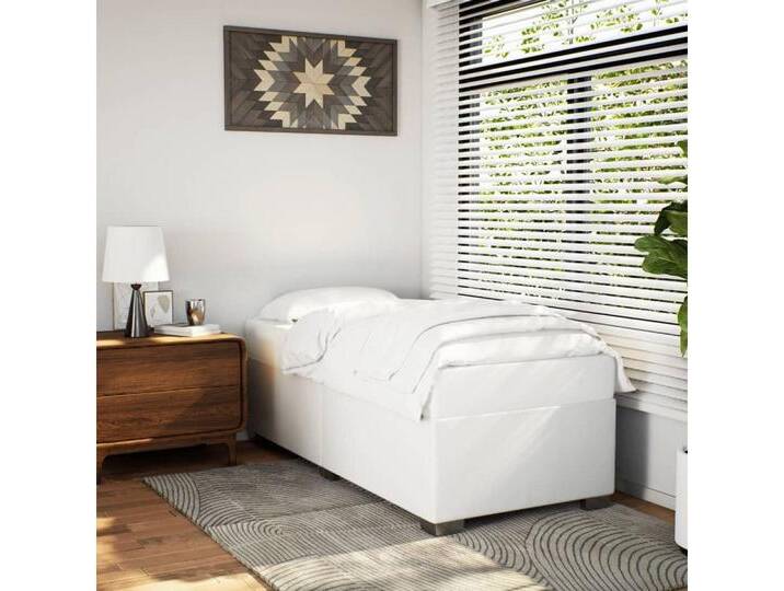 furnicato Bettgestell Weiß 100x200 cm Kunstleder, weiß, 100 x 200 cm, Weiß furnicato Bettgestell Weiß 100x200 cm Kunstleder, weiß, 100 x 200 cm, Weiß von OTTO