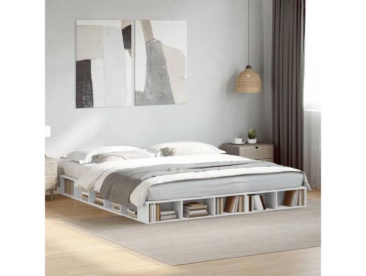 furnicato Bettgestell Weiß 200x200 cm Holzwerkstoff, weiß, 200 x 200 cm, Weiß von OTTO