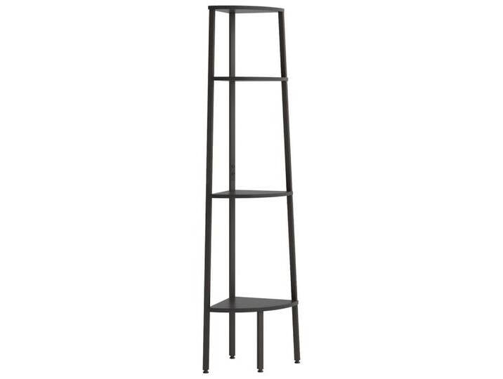 furnicato Eckregal mit 4 Ablagen Schwarz 45,5x31,5x150 cm, 1-tlg., schwarz, Holz, Schwarz von OTTO