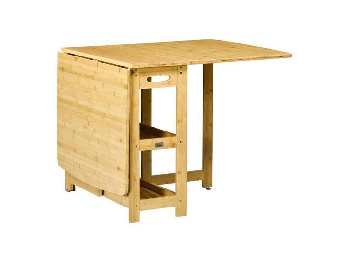 furnicato Esstisch Klapptisch, Esstisch, zwei klappbare Seiten, zwei Ablagen, verstellbar (1-St), braun von OTTO