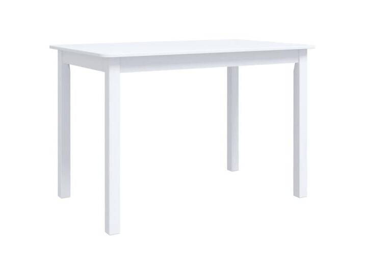 furnicato Esstisch Weiß 114x71x75 cm Massivholz Gummibaum (1-St), weiß, Massivholz , Massivholz, Massivholz, Weiß von OTTO