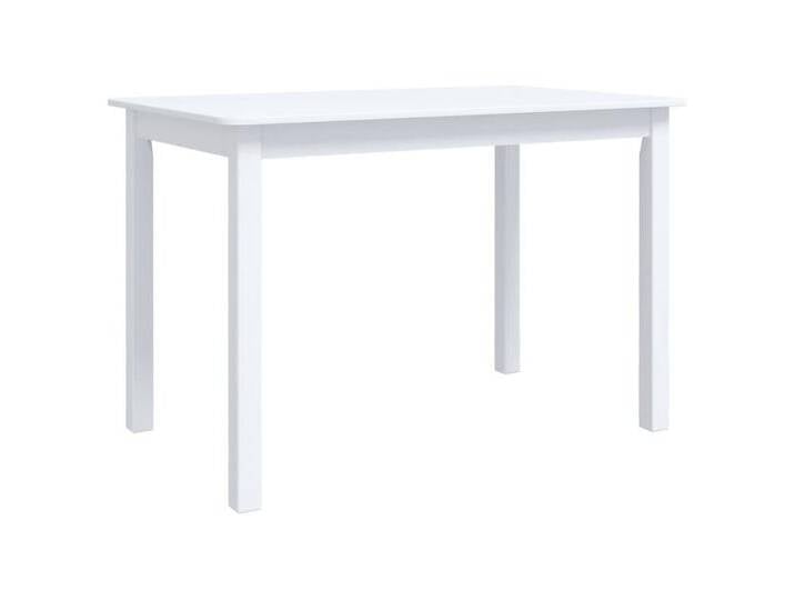 furnicato Esstisch Weiß 114x71x75 cm Massivholz Gummibaum (1-St), weiß, Massivholz , Massivholz, Massivholz, Weiß von OTTO