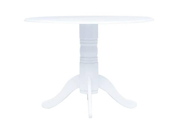 furnicato Esstisch Weiß und Braun 106 cm Massivholz Gummibaum (1-St), weiß, Weiß von OTTO