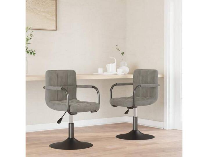 furnicato Esszimmerstuhl Esszimmerstühle 2 Stk. Drehbar Hellgrau Samt (2 St), grau, 2 St., Hellgrau von OTTO