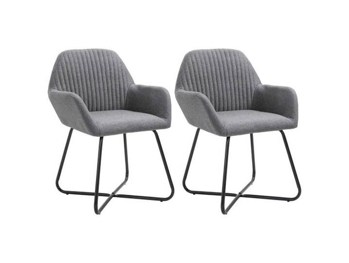 furnicato Esszimmerstuhl Esszimmerstühle 2 Stk. Dunkelgrau Stoff (2 St), grau, Eiche, 2 St., Dunkelgrau von OTTO