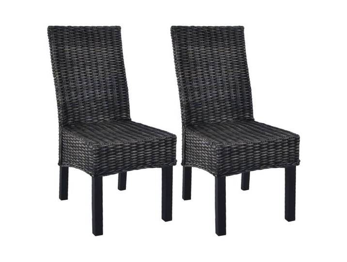furnicato Esszimmerstuhl Esszimmerstühle 2 Stk. Schwarz Kubu-Rattan und Mahagoniholz (1 St), schwarz, Schwarz von OTTO