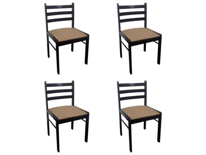 furnicato Esszimmerstuhl Esszimmerstühle 4 Stk. Braun Massivholz Gummibaum und Samt (1 St), braun, Holz, Braun von OTTO