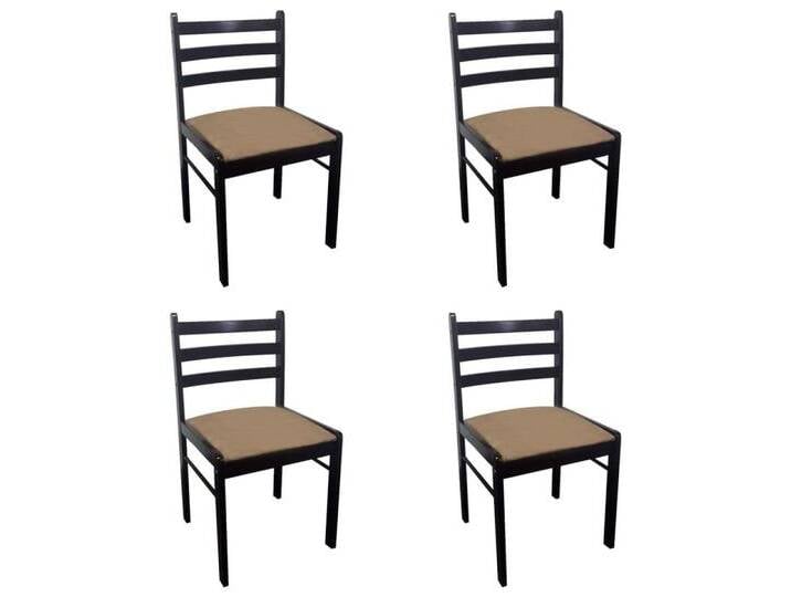 furnicato Esszimmerstuhl Esszimmerstühle 4 Stk. Braun Massivholz Gummibaum und Samt (1 St), braun, Holz, Braun von OTTO