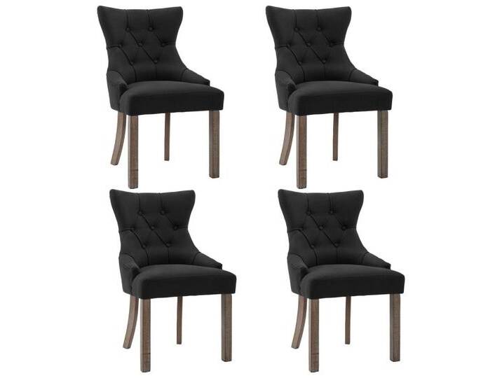 furnicato Esszimmerstuhl Esszimmerstühle 4 Stk. Schwarz Stoff (4 St), schwarz, 4 St., Schwarz von OTTO
