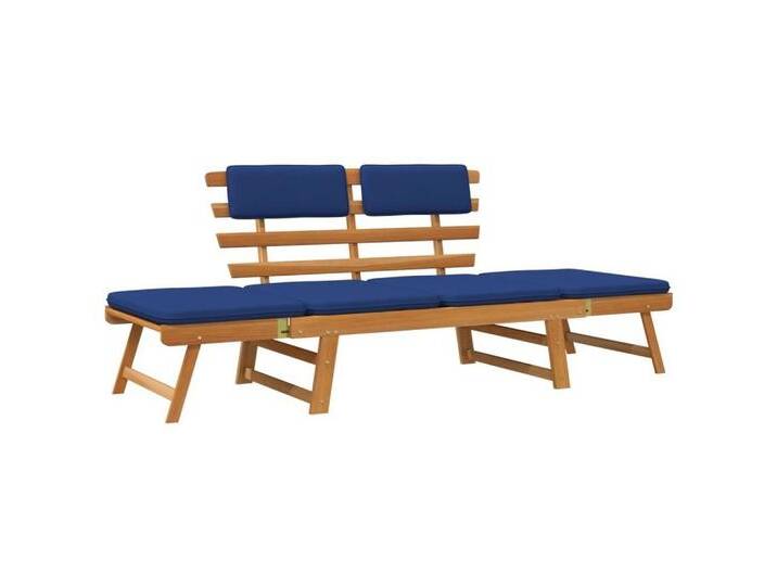 furnicato Gartenbank mit Auflagen 2-in-1 190 cm Massivholz Akazie (1-St., 1 x Tagesbett/Gartenbank, 4 x Sitzkissen, 2 x Rückenkissen), blau, Blau von OTTO