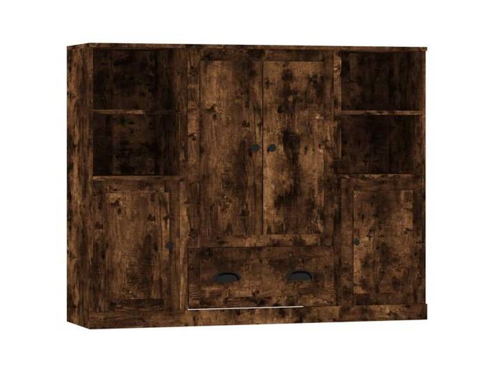 furnicato Highboard Highboards 3 Stk. Räuchereiche Holzwerkstoff (1 St), braun von OTTO